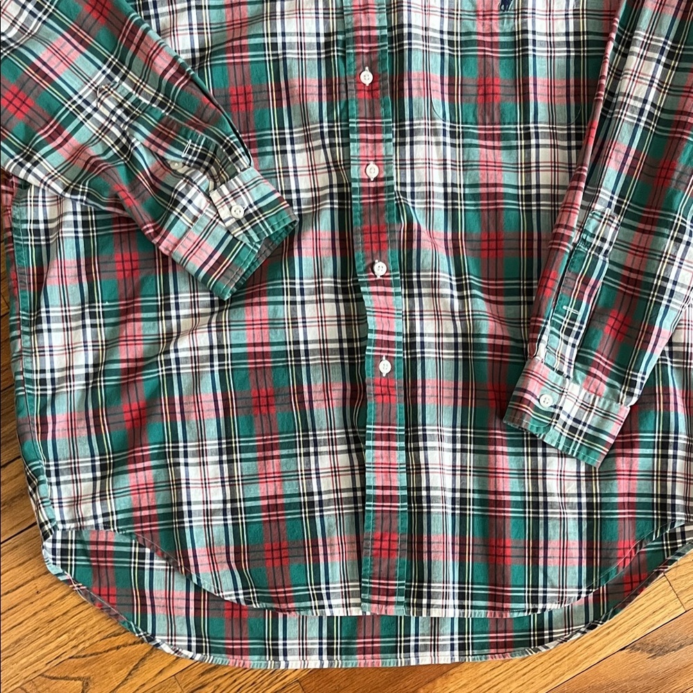 Polo by Ralph Lauren Green & Red Plaid Button-Down Shirt - Picture 4 of 4